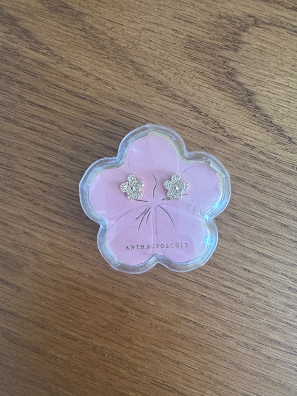NWT Anthropologie Gold Sparkle Flower Stud Earrings